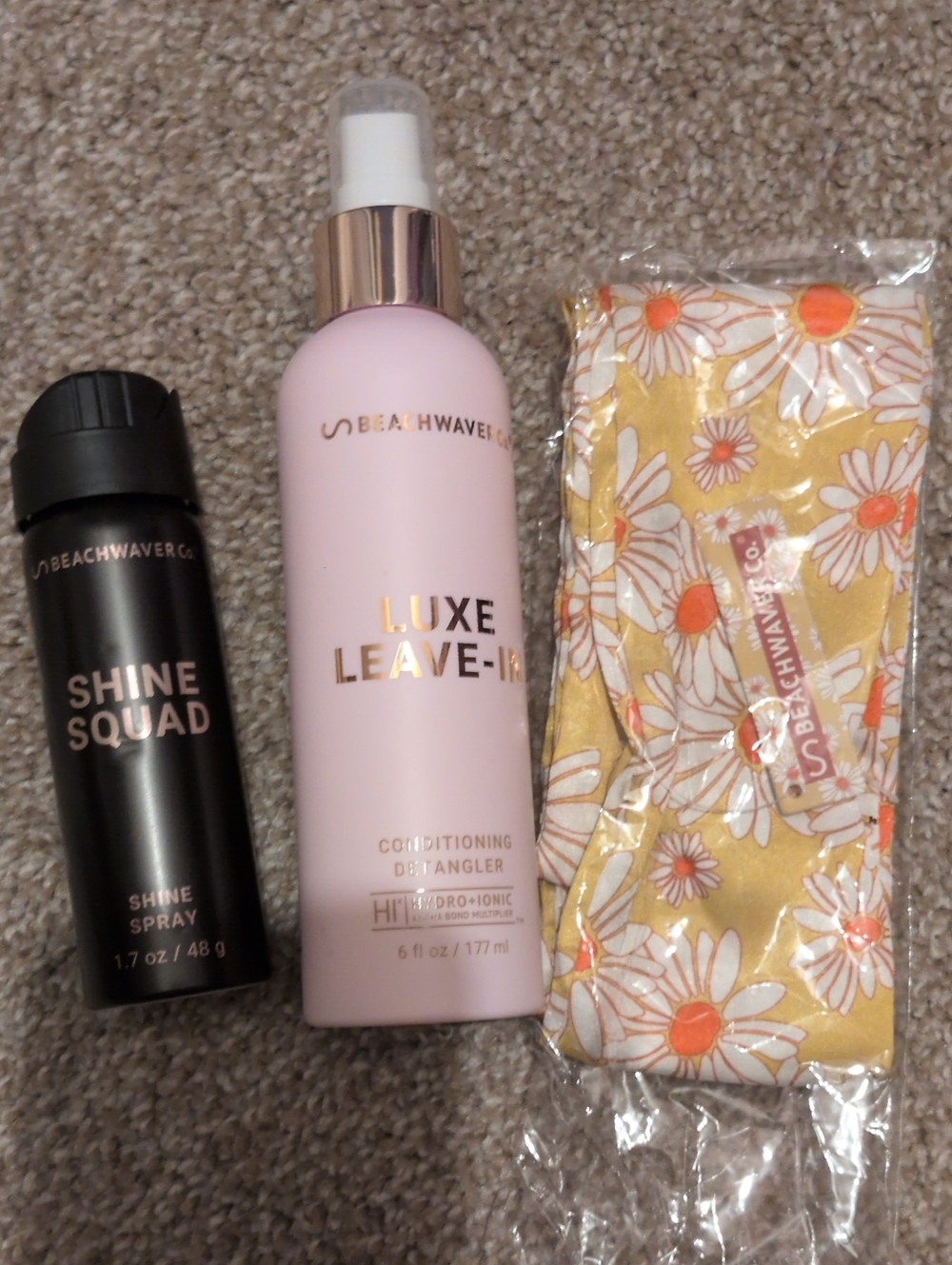 Beachwaver Luxe Leave-In Conditioning Detangler, Shine Spray, And Hair Scarf